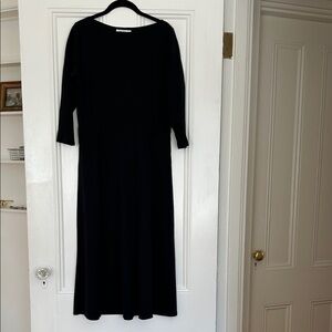 Chic Black Long Sleeve Knit Dress